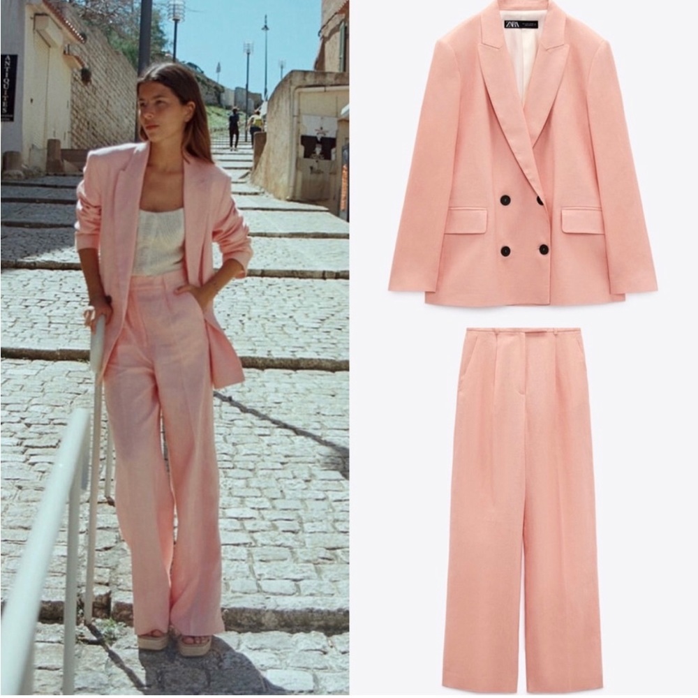 Zara pink blazer and pants